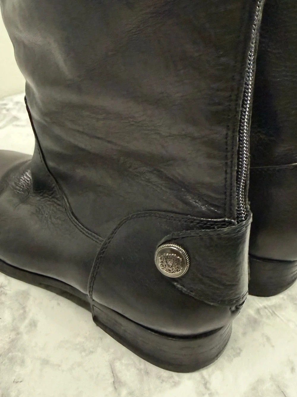 Arturo Chiang Classic Black soft Leather Knee High Women's Riding Boots Sz 8 MW
